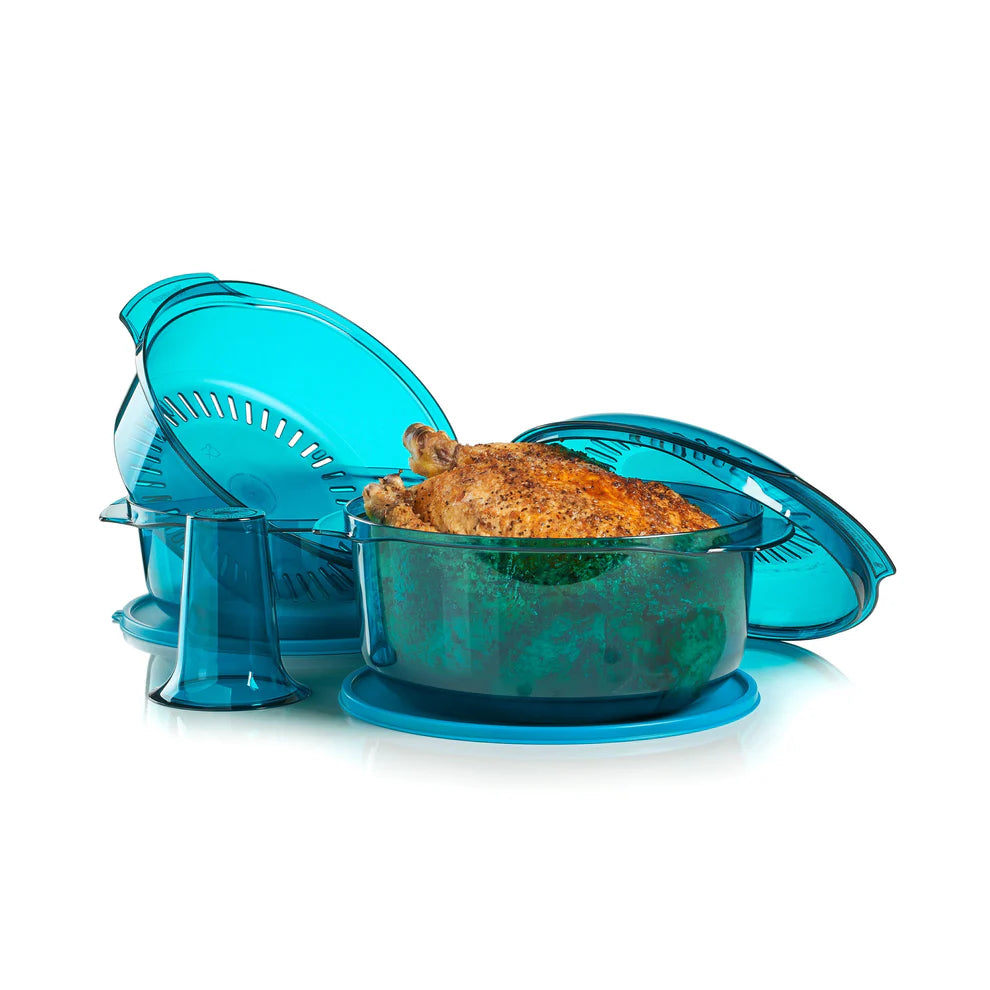 Tupperware Stack Cooker with Chicken in it